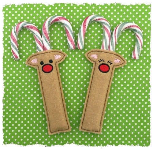 ReindeerBoyGirlCandyCaneHolder.500 The Most Special Free and Paid Rudolph Christmas Embroidery Designs