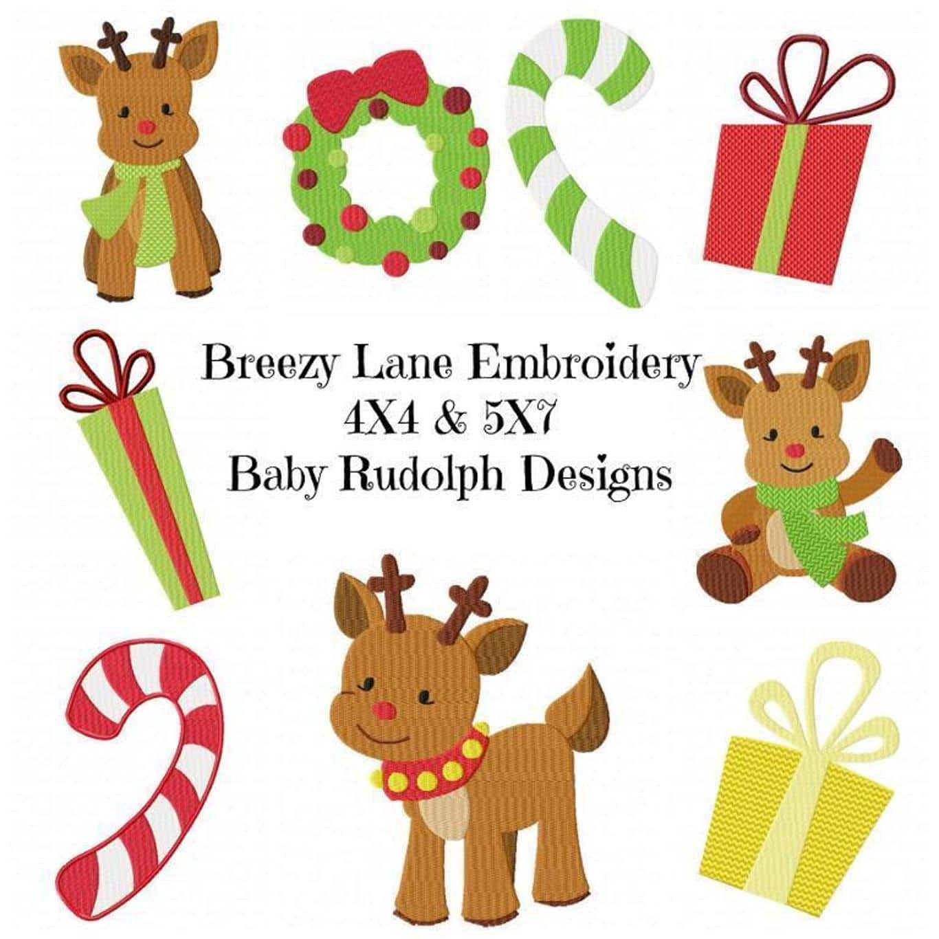 rudolphchristmasembroiderydesignset by Brezzy Lane Embroidery The Most Special Free and Paid Rudolph Christmas Embroidery Designs