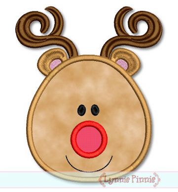 simple reindeer face The Most Special Free and Paid Rudolph Christmas Embroidery Designs
