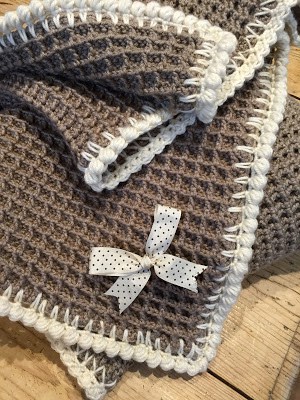 Waffle stitch blanket by Just Pootling 5 Free Baby Blanket Patterns to Crochet in a Weekend