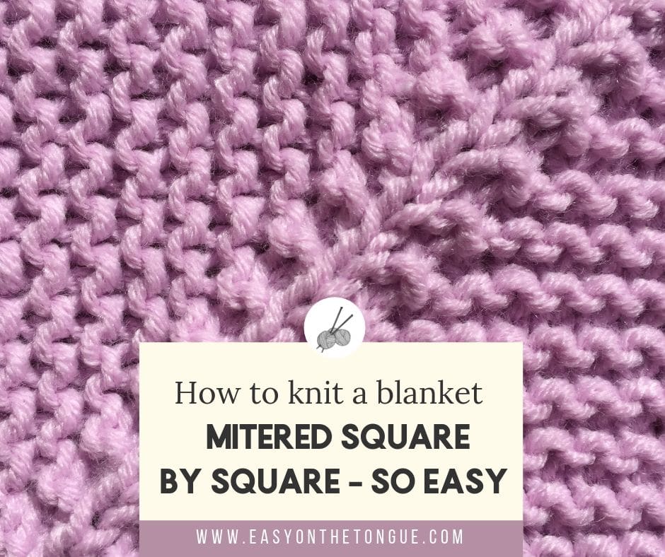 Knit a mitered square knitsquare miteredknitsquare Free Knit Square Pattern to Make a Quick Throw