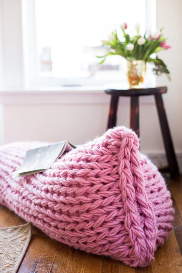 Lazy Days knit floor cushion by Flax and Twine Need Extra Seats In Your Home? – Make Any Of The DIY Poufs