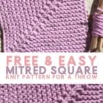Square knit pattern for a throw knittingsquare miteredsquares 150x150 Free Knit Square Pattern to Make a Quick Throw