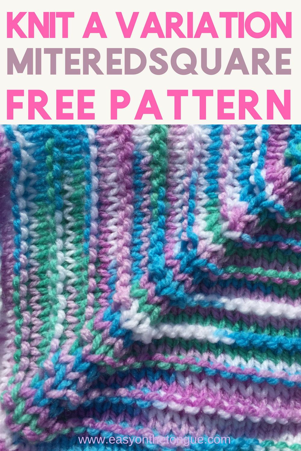 Knit Mitered Square Variation Pattern miteredsquare knitquare freeknitpattern Easy Knit Square Pattern that you’ll Love to Make
