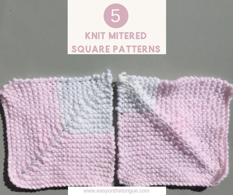 5 Knit Mitered Square Patterns to help you create a quick and easy throw 2 Blocks FB knit knitmiteredsquare knitthrow knittedblanket 5 Knit Mitered Squares to help you make a Quick and Easy Throw