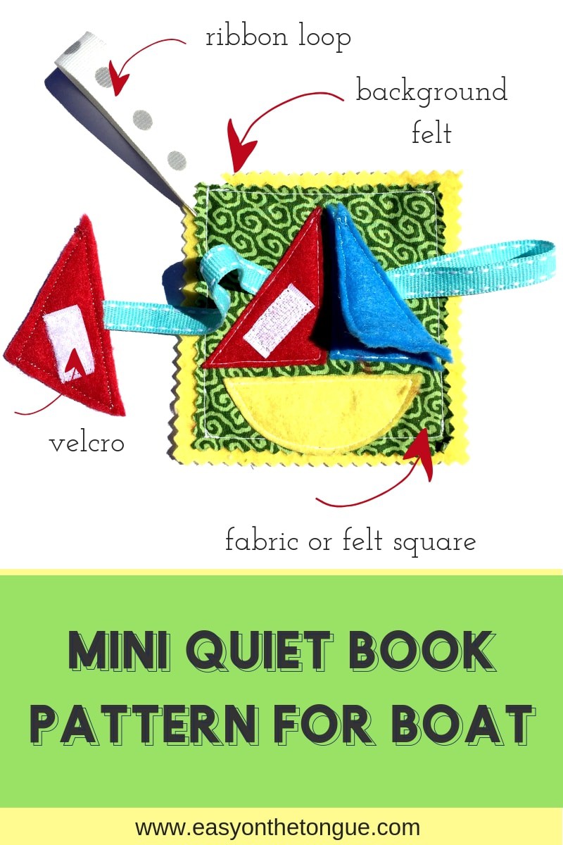 Mini Quiet Book Pattern for Boat quietbook minipages freepattern crafts kidscrafts handmadebook Free Mini Quiet Book Pattern for you to Make the Perfect Gift