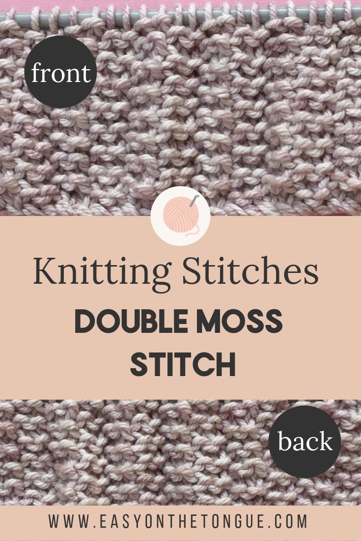 double moss stitch Knitting Stitches – How to knit double moss stitch