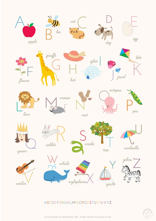 mrprintables alphabet poster english Celebrate the birth of a new baby – Free Birdie Printable
