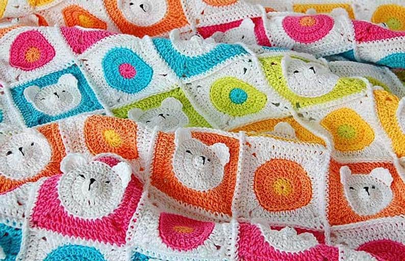 Teddy Bear Dadas Place The most adorable animal granny squares to make