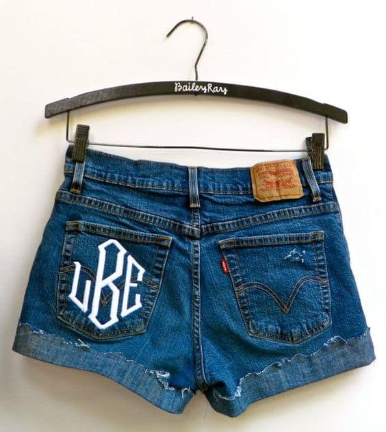Denim short monogrammed 21 Items to Machine embroider and wear this summer on the beach