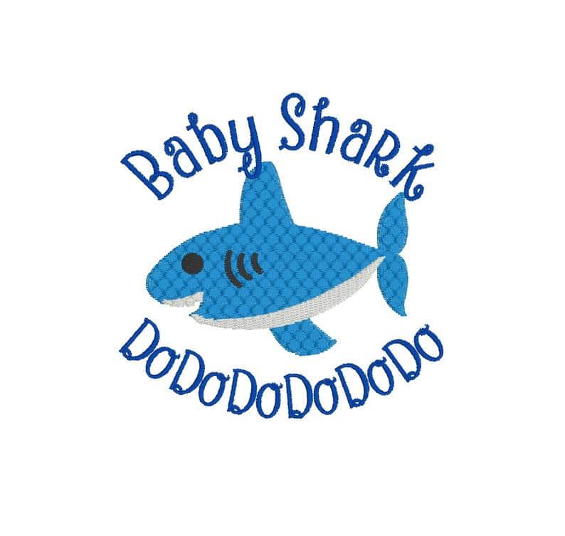 baby shark embroidery design 21 Items to Machine embroider and wear this summer on the beach