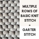 garter stitch basicknitstitch knittingstitches 150x150 The Basic Knit Stitch, Knitting for Beginners