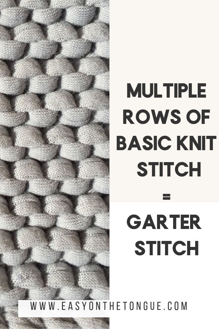 garter stitch basicknitstitch knittingstitches The Basic Knit Stitch, Knitting for Beginners