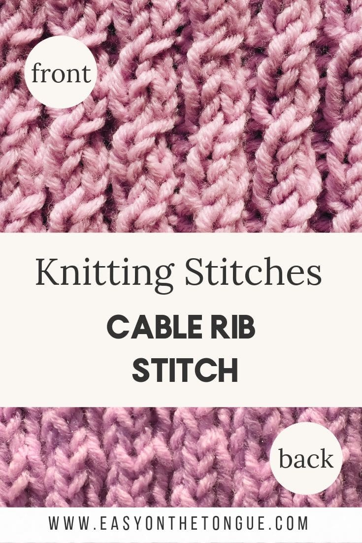 cable rib stitch cableribstitch knittingstitches How to Knit Cable Rib, Knitting Stitches
