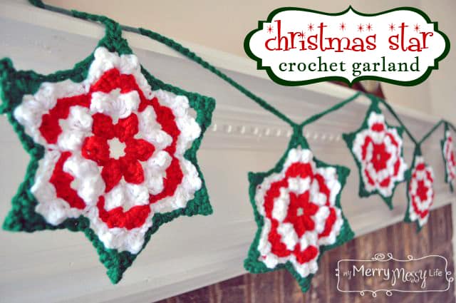 crochet christmas snowflake garland by mymerrymessylife Crochet Easy Christmas Granny decorations and gifts