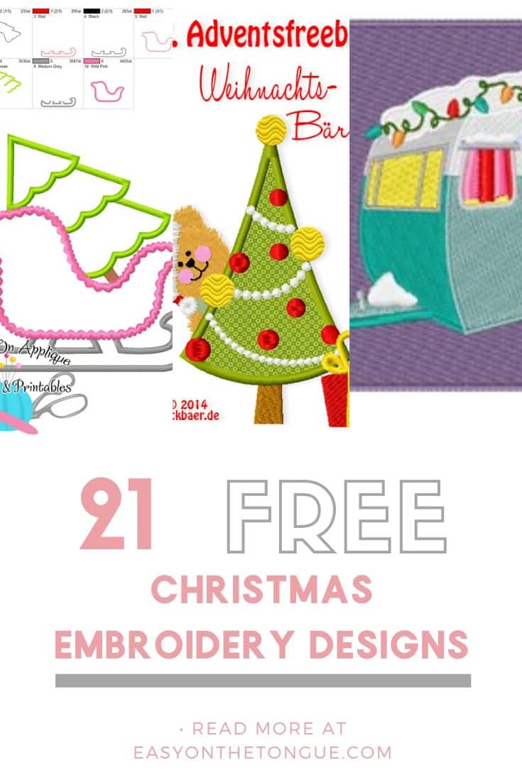 21 free Christmas embroidery designs freedesigns freechristmasdesigns machineembroidery Too Good to be True Free Christmas Embroidery Designs