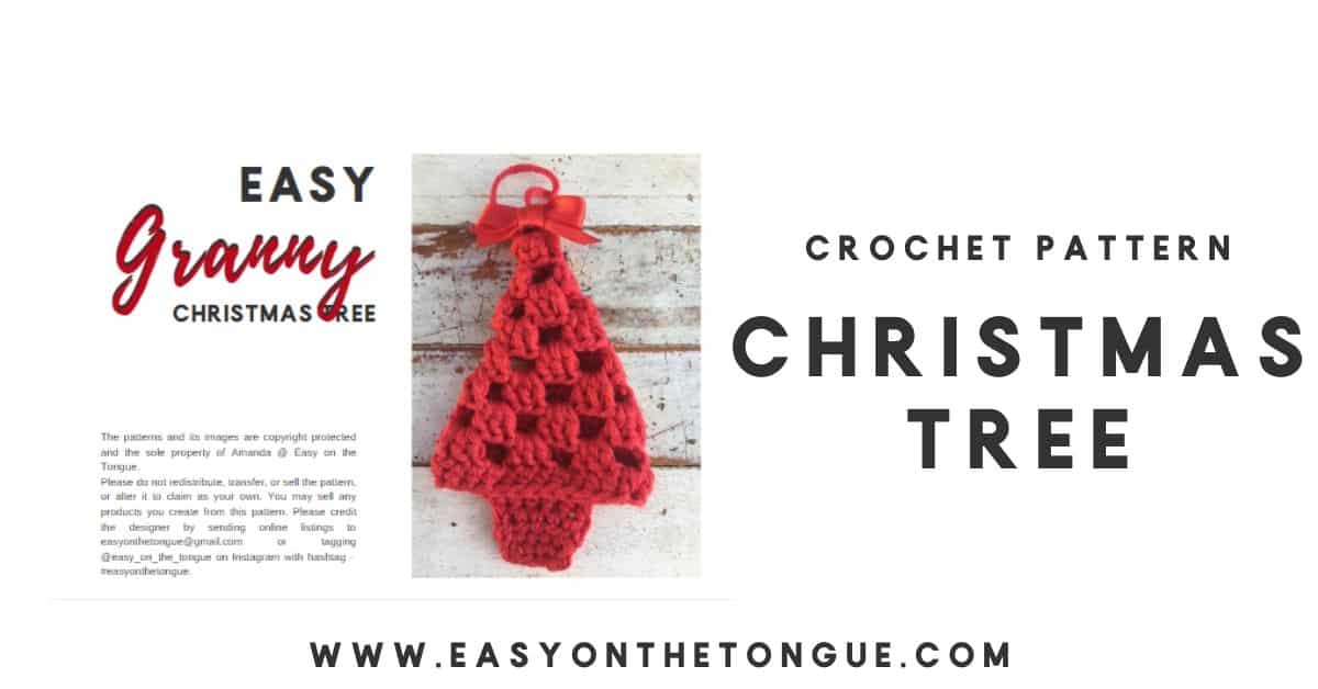 Granny Christmas Tree Podia Social Media Image Free Crochet Pattern for an Adorable Granny Christmas Tree