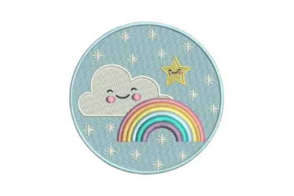 Rainbow Clouds Embroidery 1 1 580x387 1 15 Sites that offer Free Embroidery Designs
