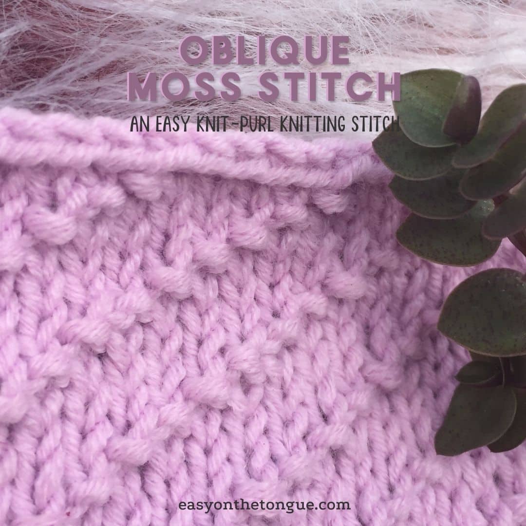 How to Knit Oblique Moss Stitch, a diagonal pattern
