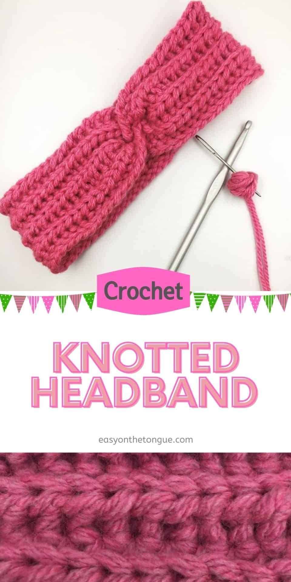 Knotted Headband Crochet Pattern available free on easyonthetongue.com 1 Knotted Crochet Headband, Free Pattern