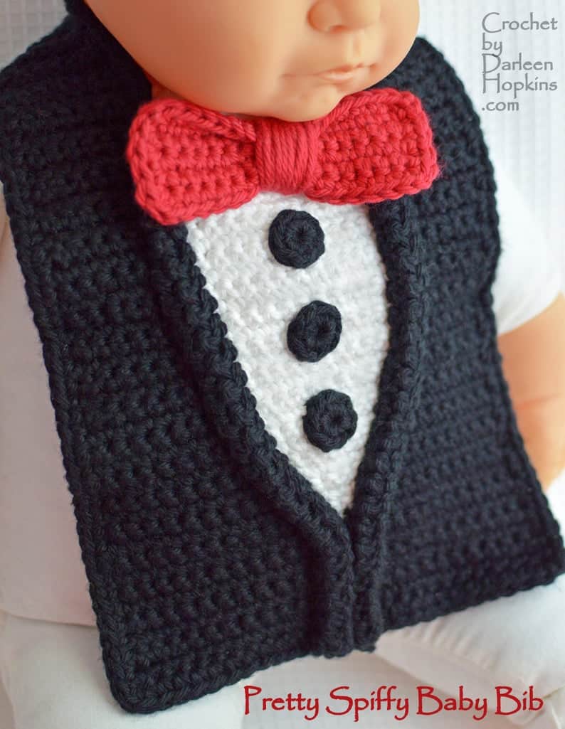 Tuxedo bib by crochetbydarleen on etsy Modern Crochet Baby Bibs just for you!