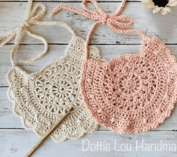 Vintage Baby Bib by DottielouHandmade on Etsy Modern Crochet Baby Bibs just for you!