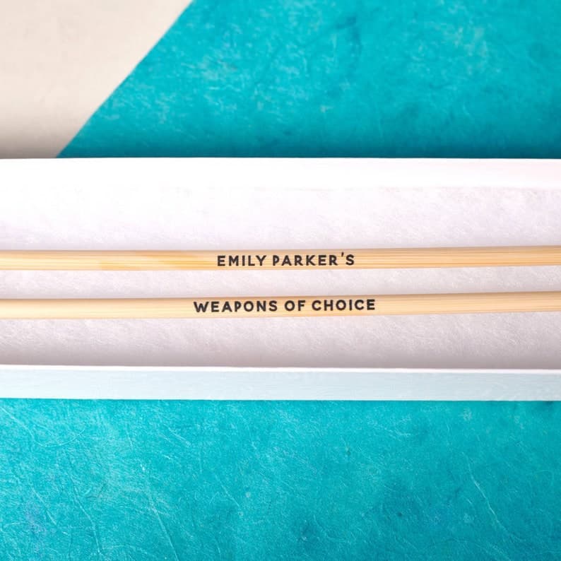 Personalised knitting needles by OakdeneDesigns on Etsy Gift Ideas for Beginners to Advanced Knitters