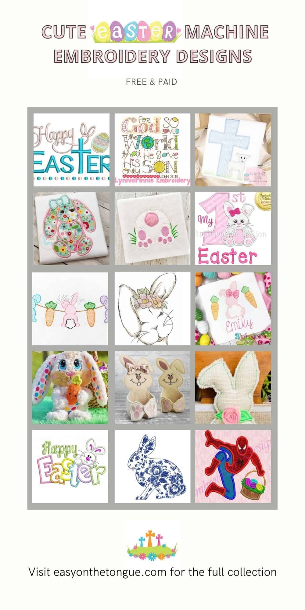 Cute Easter Machine Embroidery Designs (Free and Etsy)