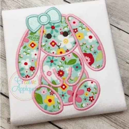 Floppy Eared Rabbit Easter Machine Embroidery Applique Design by Creative Applique 1 Cute Easter Machine Embroidery Designs (Free and Etsy)