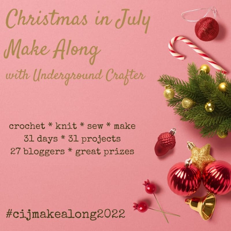 2022 Christmas in July Make Along with Underground Crafter square Easy Unisex Snood Pattern for Kids and Teens to Knit in a Weekend